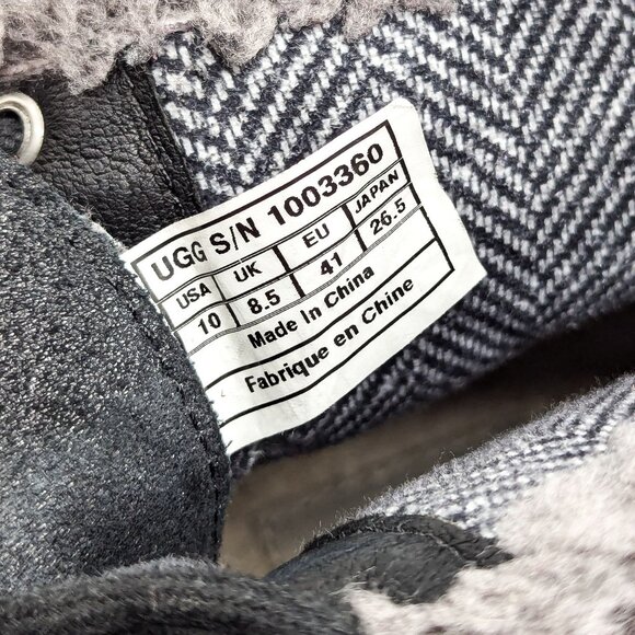 UGG Women Zea Ash Black Distress Leather Waterproof Wedge Boots size 10 - Picture 10 of 11